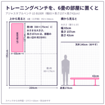 LE-B100R を、6畳（江戸間）の部屋に置いた図と、身長170cm の人・天井とくらべた図。スペックからの作図